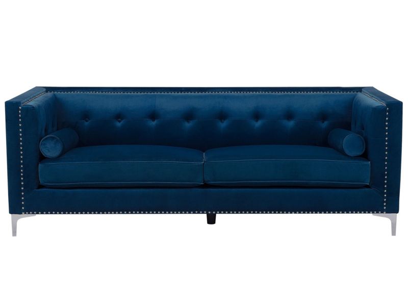 Sofa 3-osobowa welurowa ciemnoniebieska Avaldsenes 1 szt.