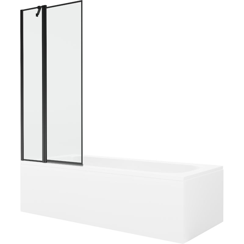 Wanna prostokątna Mexen Vega 170 x 70 cm z obudową i parawanem 1-skrzydłowym 80 cm czarny wzór 550117070X9408117070 1 szt.