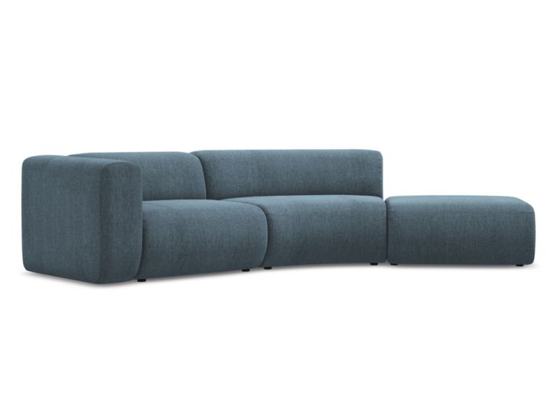 4-osobowa kanapa modułowa prawa Makamii Ekahi z tkaniny szenilowej 335x166 cm jeans 1 szt.