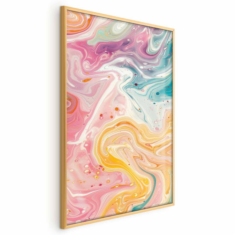 Plakat Artgeist Kolorowy Chaos 21x30 cm z ramą złotą 1 szt
