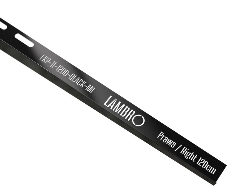 Listwa brodzikowa krawędziowa spadkowa Lambro czarny połysk 120 cm prawa 1 szt.