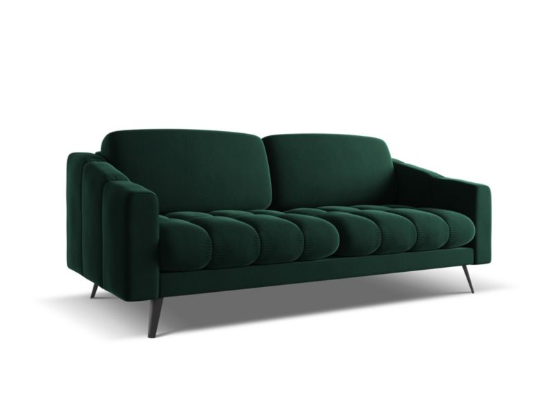 Kanapa 3-osobowa Makamii Nalu z weluru 202x95 cm butelkowa zieleń 1 szt.