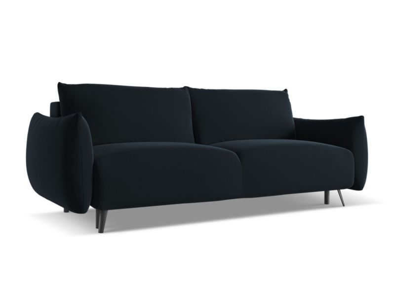 Kanapa 3-osobowa z funkcją spania Makamii Malie z weluru 230x105 cm królewski niebieski 1 szt.