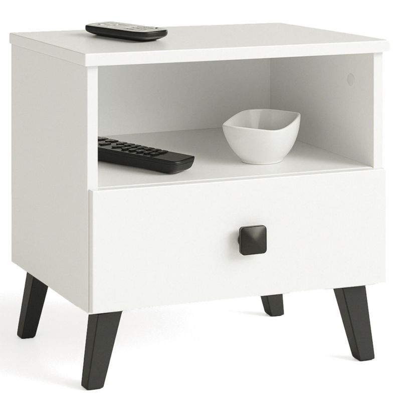 Szafka nocna Akord Mobi Biała 40 cm 1 szuflada kolor Biały mat 1 półka 40x37x43 cm 1 szt.