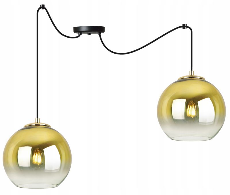 Lampa sufitowa wisząca Light Home LH Spider Bergen Gold 2x E27 60W klosz 20cm złoty 1szt.