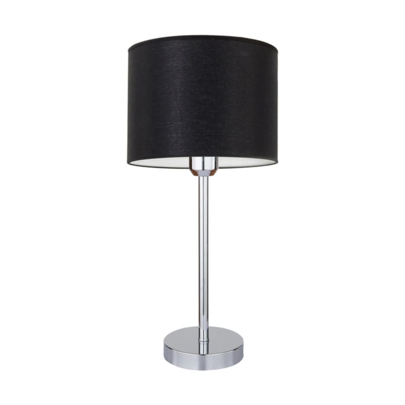Lampa Stołowa SPOT Light 1xE27 Max.40W Klasyczne Połączenie Chromu i Czarnej Tkaniny, Polski Producent, 1 szt.