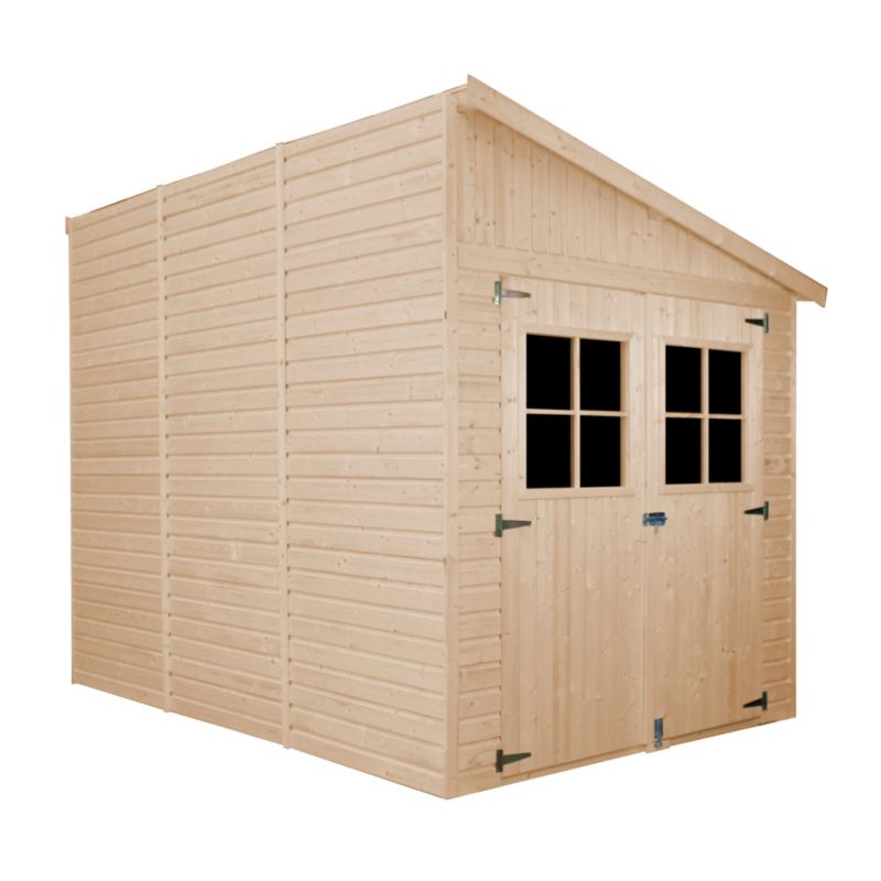 Drewniany domek ogrodowy Timbela 6 m² M339A Konstrukcja panelowa, drewno naturalne, grubość deski 17 mm, 1 szt.