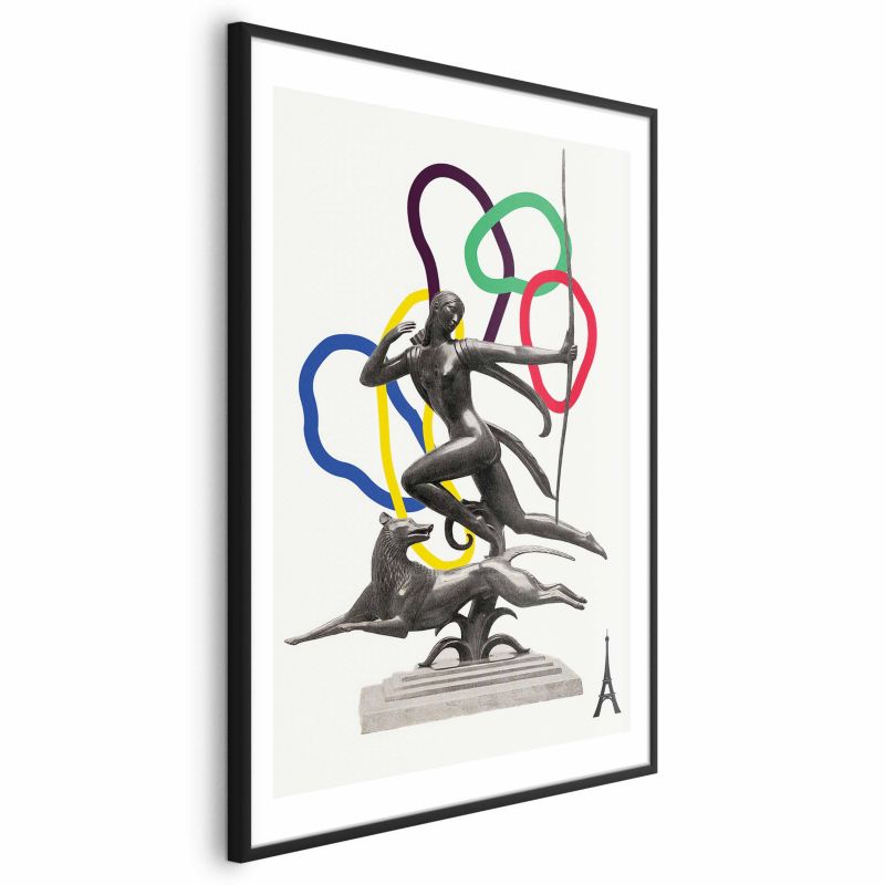 Plakat Artgeist Strzelająca kobieta 60x90 cm z ramą czarną 1 szt