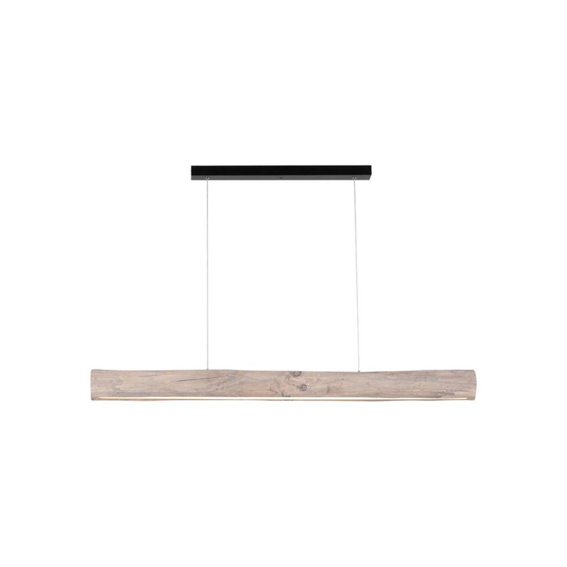 Drewniana Lampa Wisząca SPOT Light 1xLED 33W Sosna Szara FSC z Akcentem Czerni, Ściemniacz Dotykowy, 1 szt.