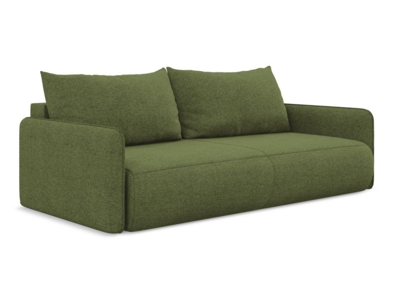 Kanapa 3-osobowa z funkcją spania Makamii Nanea z tkaniny szenilowej 216x105 cm butelkowa zieleń 1 szt.
