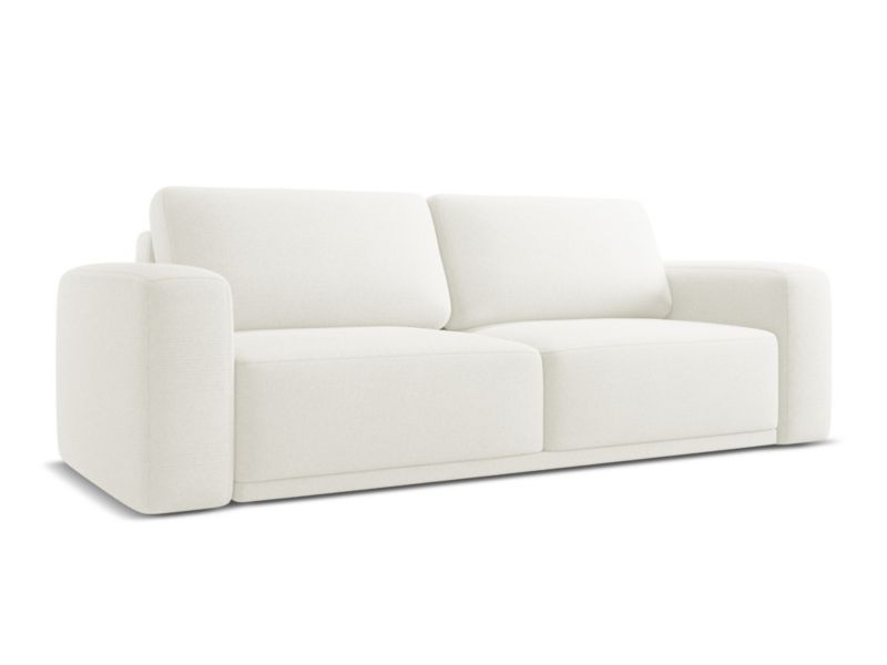 Kanapa 3-osobowa z funkcją spania Makamii Kaila z tkaniny szenilowej 242x100 cm biały 1 szt.