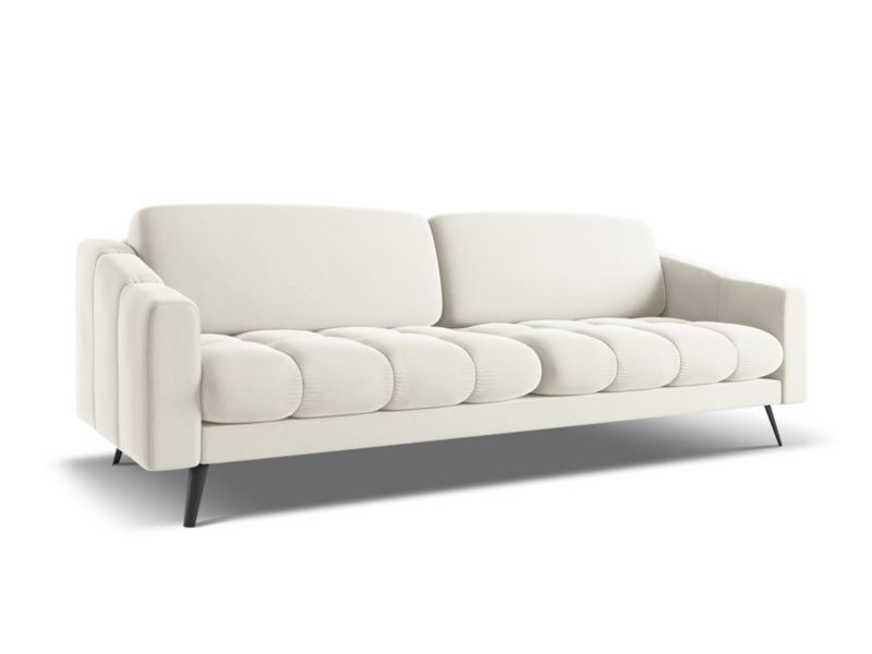 Kanapa 4-osobowa Makamii Nalu z weluru 238x95 cm jasny beż 1 szt.
