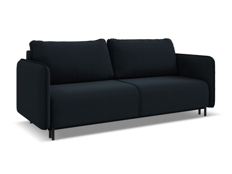 Kanapa 3-osobowa z funkcją spania Makamii Luana z weluru 226x92 cm królewski niebieski 1 szt.