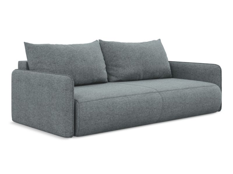 Kanapa 3-osobowa z funkcją spania Makamii Nanea z tkaniny szenilowej 216x105 cm jeans 1 szt.