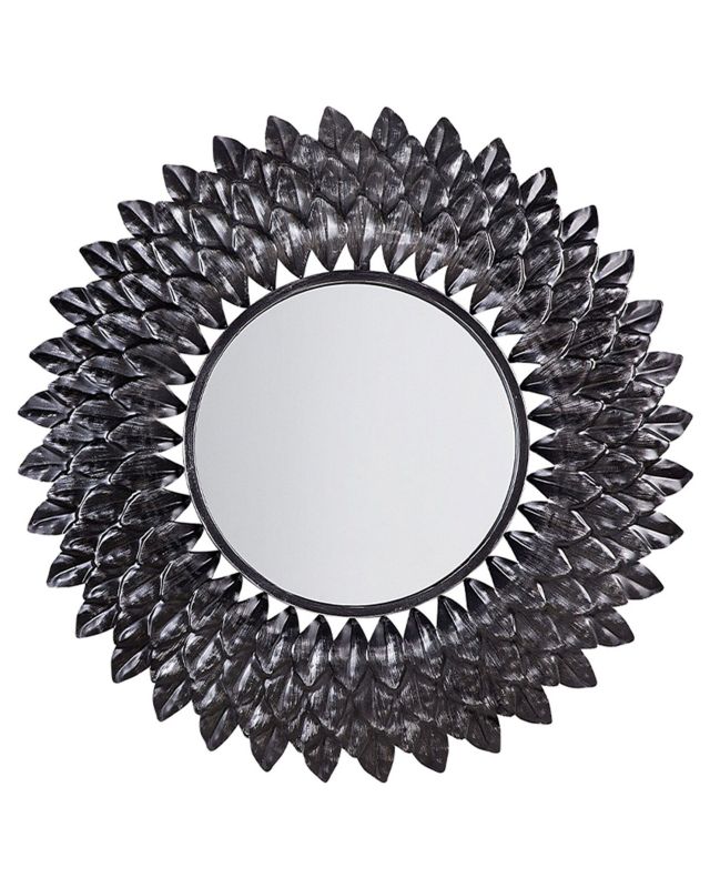 Lustro ścienne Larrau 70 cm 70 cm Metal Srebrny 1 szt.