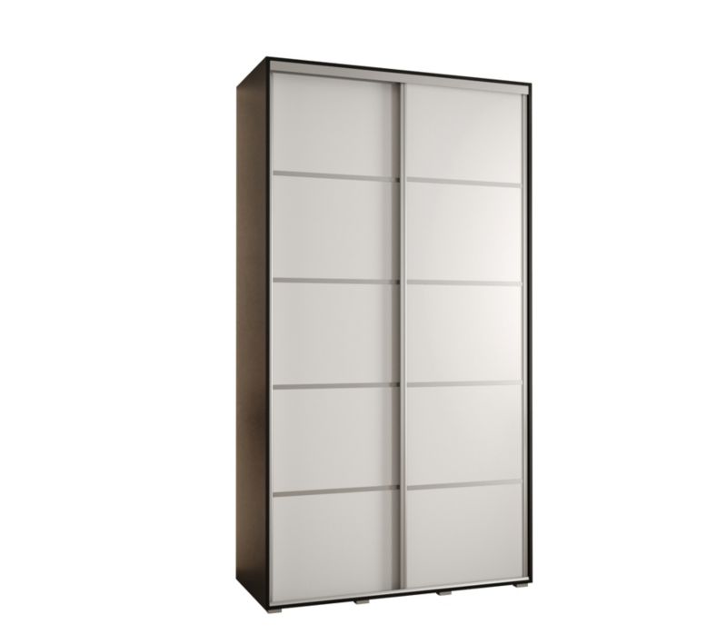 Szafa przesuwna Abiks DAVOS 4 wysoka szer.140cm gł.45cm czarny/biały/srebrny 1szt.