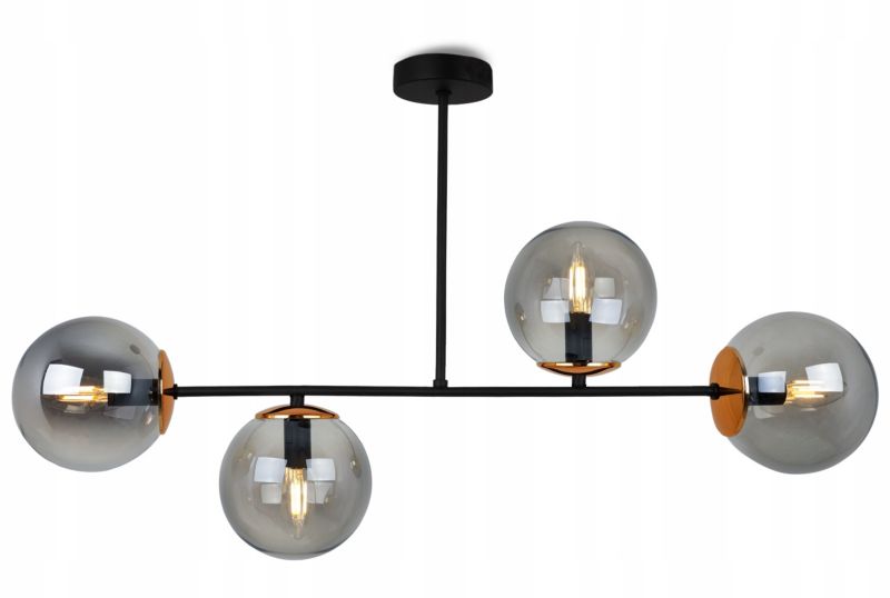 Lampa sufitowa wisząca Light Home LH Tulza 4x E14 40W klosz miedziany/dymiony 1szt.