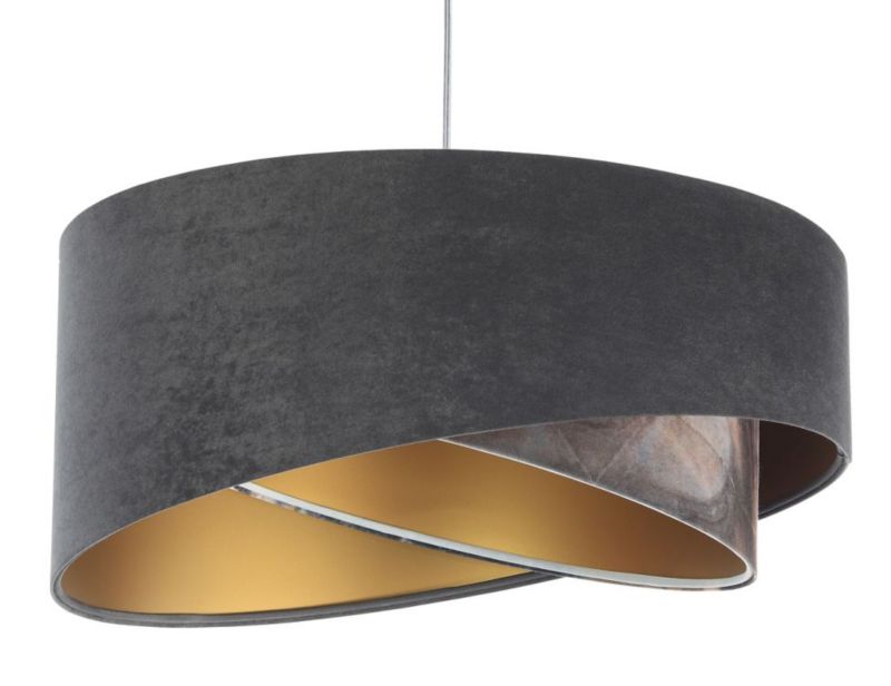 Lampa Bps Koncept wisząca TOURMALINE szara/złota 1 szt