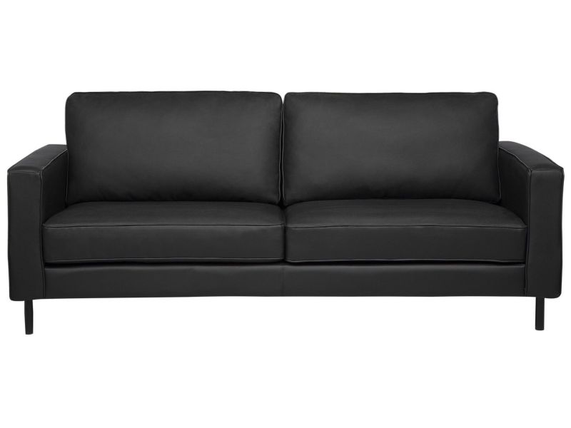 Sofa 3-osobowa skórzana czarna Savalen 1 szt.
