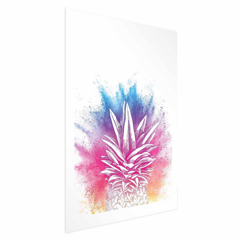 Plakat Artgeist Kolorowy ananas 21x30 cm bez ramy 1 szt