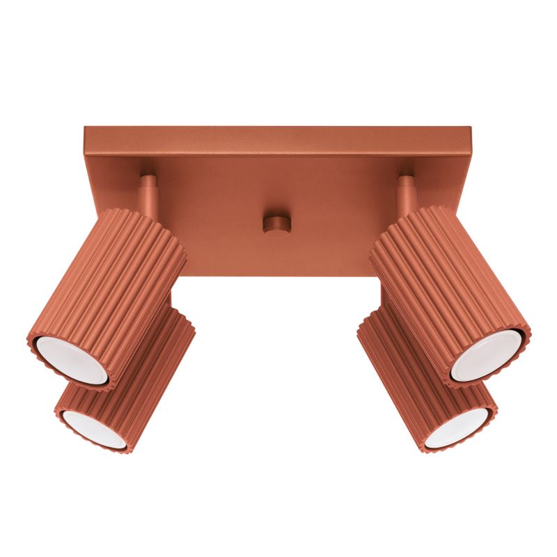 Plafon Sollux Lighting KARBON 4 ochra czerwona 1 szt.