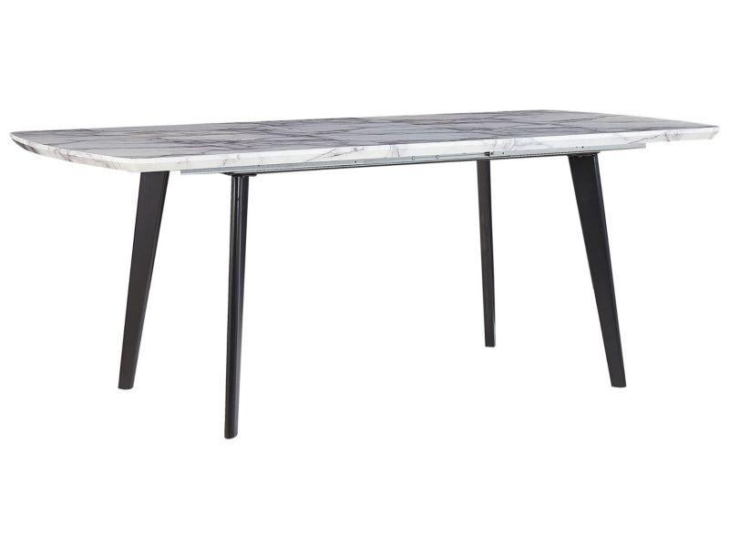 Stół do jadalni Mosby 90 cm 160/200 cm Efekt marmuru Czarny 1 szt.