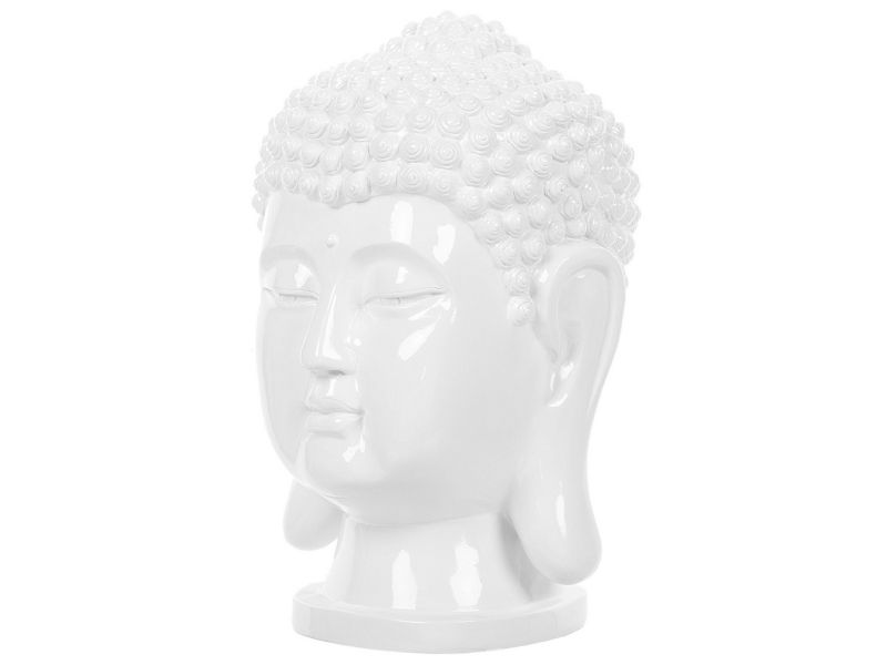 Figurka dekoracyjna Buddha Żywica syntetyczna Boho Biały 1 szt.