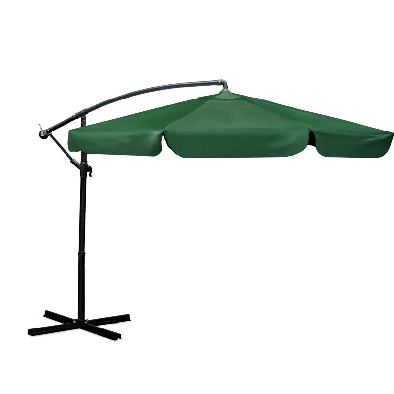 Parasol ogrodowy Plonos składany z wysięgnikiem 350cm 8 segmentów + pokrowiec zielony 1szt.