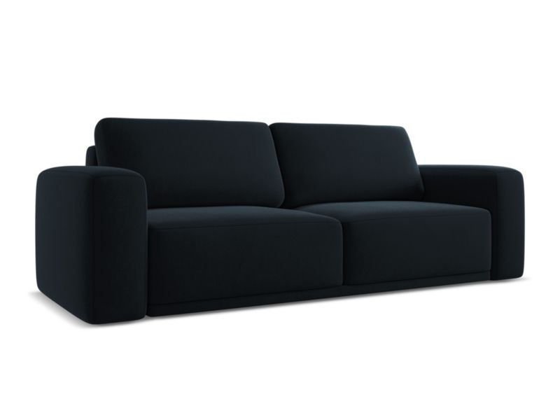 Kanapa 3-osobowa z funkcją spania Makamii Kaila z weluru 242x100 cm królewski niebieski 1 szt.