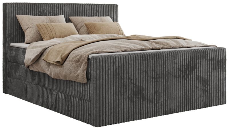 Łóżko kontynentalne MKS Meble TILIANO KING DUO 200x200 H4 szary sztruks 1szt.