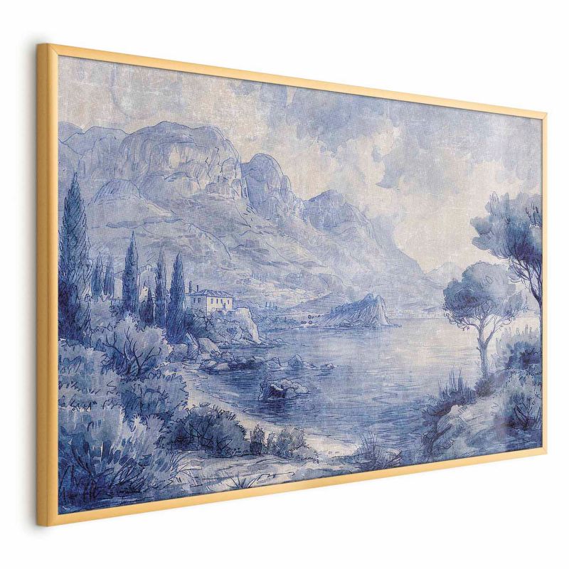 Plakat Artgeist Niebieska zatoka 60x40 cm z ramą złotą 1 szt
