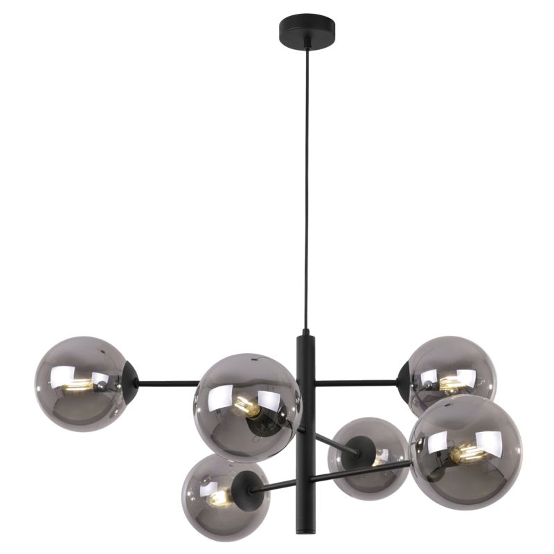 Lampa sufitowa wisząca Light Home LH Venice 6x E14 40W czarny klosz grafitowy 1szt.