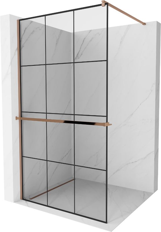 Ścianka prysznicowa Mexen Kioto+ czarny wzór 100x200 cm 800-100-121-60-77 1 szt.