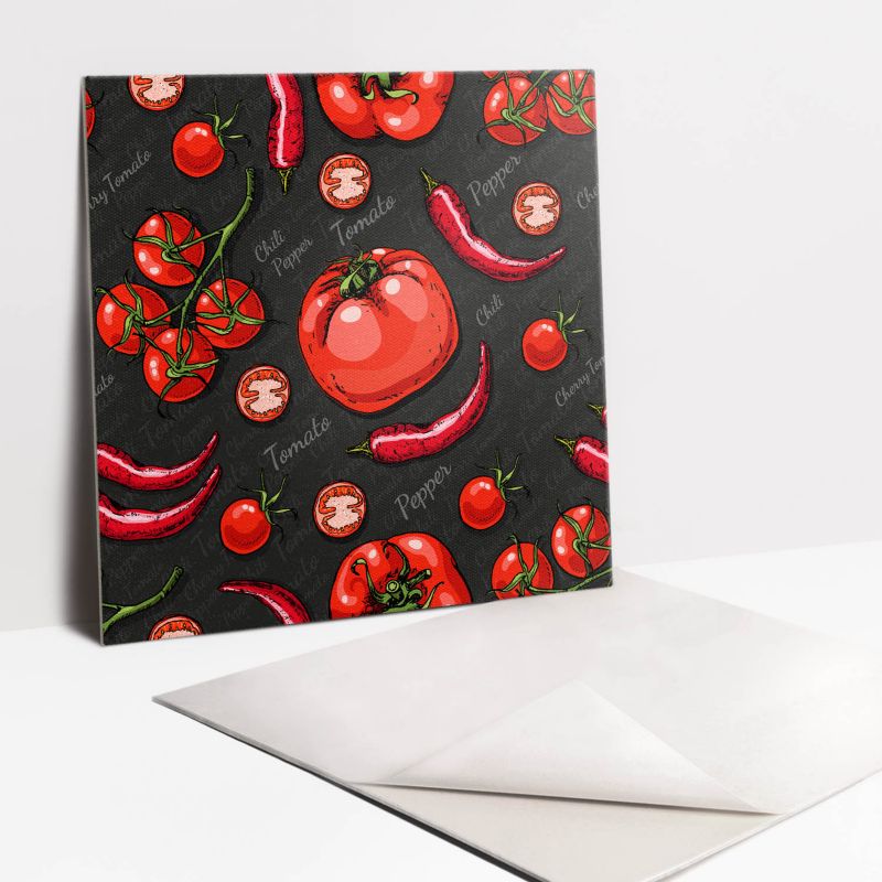 Kafelki samoprzylepne Tulup 30x30 cm Papryczki i pomidor 9 szt.