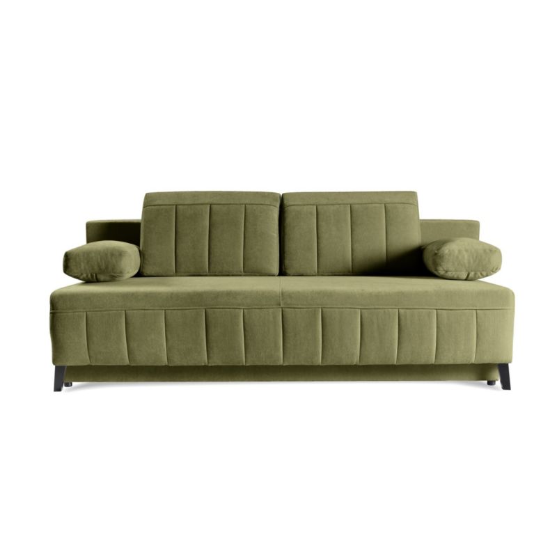 Sofa z przeszyciami Bettso Aruna z wygodnymi poduszkami do salonu zielony 1szt.