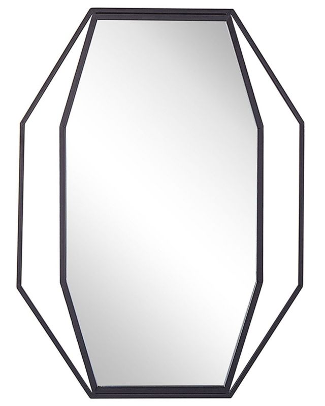 Lustro ścienne Nire 60 cm 80 cm Metal Grafitowy 1 szt.