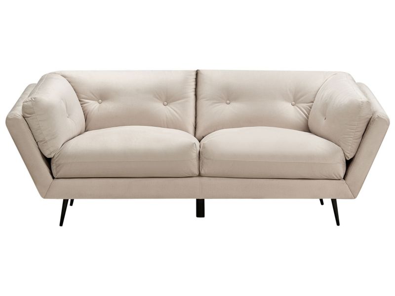 Sofa 3-osobowa welurowa beżowa Lenvik 1 szt.