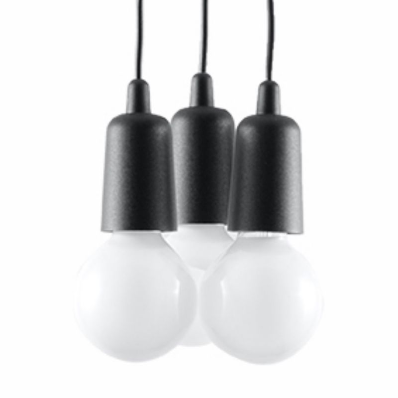 Lampa wisząca Sollux Lighting DIEGO 3 czarna 1 szt.