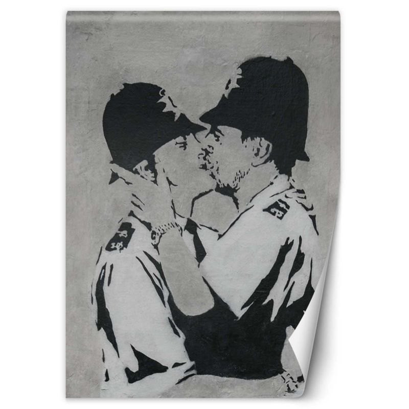 Fototapeta Feeby Całujący się policjanci mural Banksy 150x210 1 szt