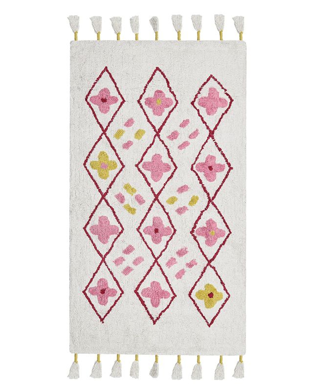 Dywan dziecięcy bawełniany 80 x 150 cm biały z różowym Cavus 1 szt.