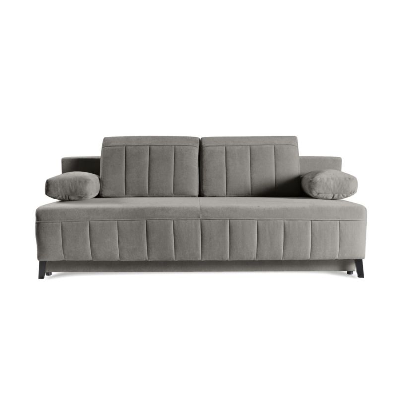 Sofa z przeszyciami Bettso Aruna z wygodnymi poduszkami do salonu szary 1szt.