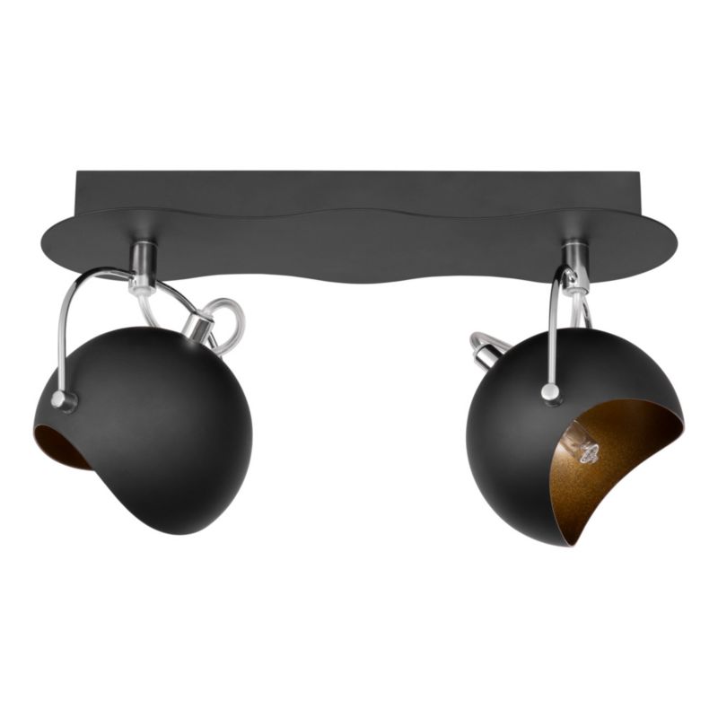 Lampa Sufitowa SPOT Light 2xG9 Max.28W Subtelna Kompozycja Czerni i Złota, Polski Producent, 1 szt.