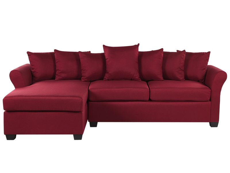 Sofa narożna prawostronna Vikna Bordowy Tkanina Prawostronny 1 szt.