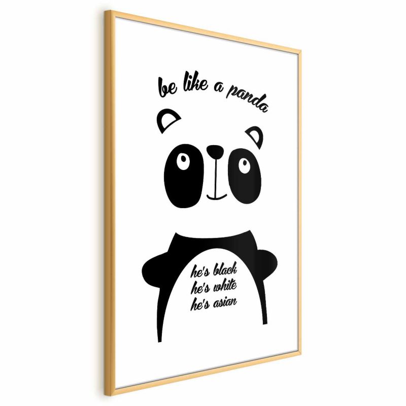 Plakat Artgeist Panda 60x90 cm z ramą złotą 1 szt
