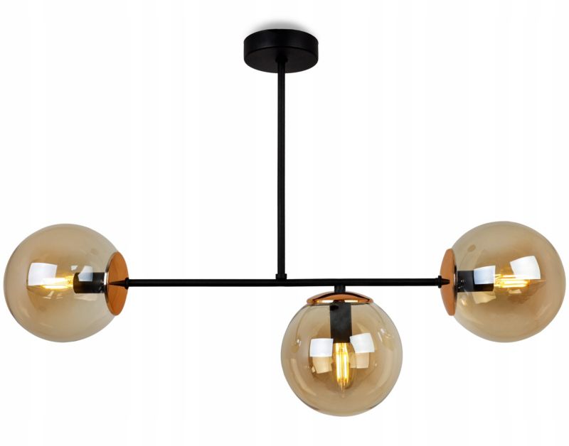 Lampa sufitowa wisząca Light Home LH Tulza 3x E14 40W klosz miedziany/złoty 1szt.