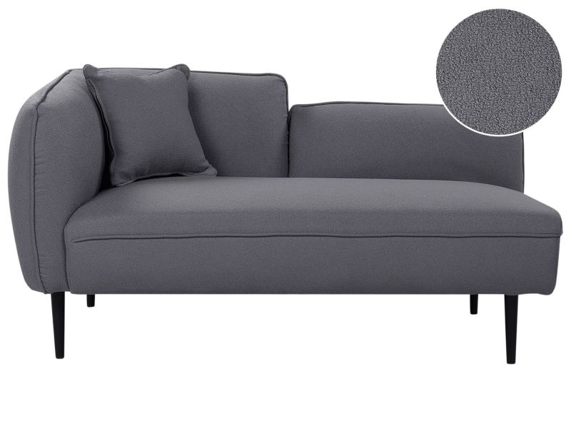 Szezlong boucle lewostronny ciemnoszary Chevannes 1 szt.