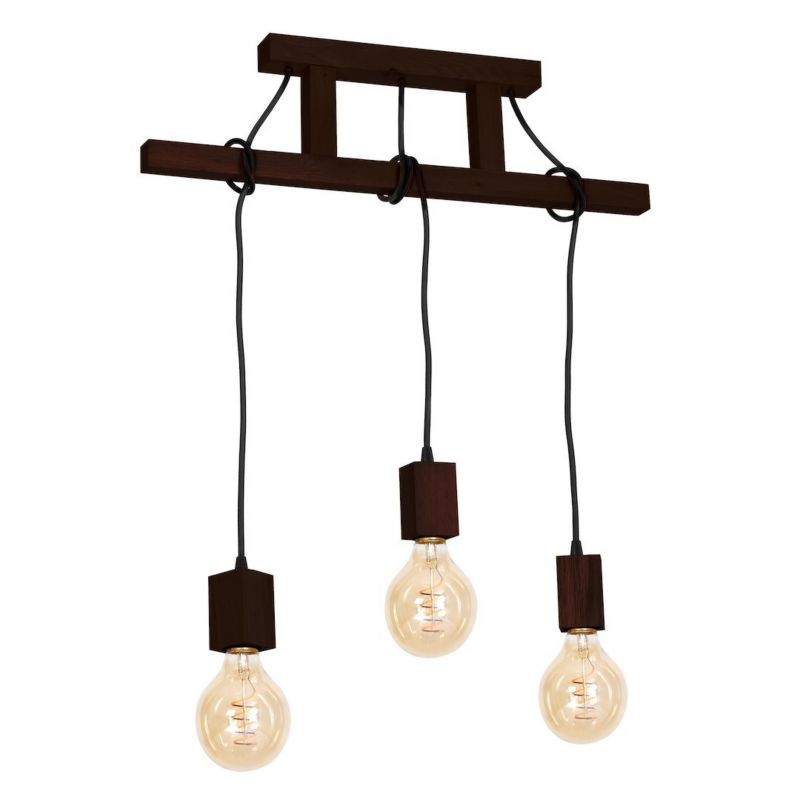Lampa wisząca Milagro JAck rustykalna drewniana oprawka 3 x e27 1 szt.