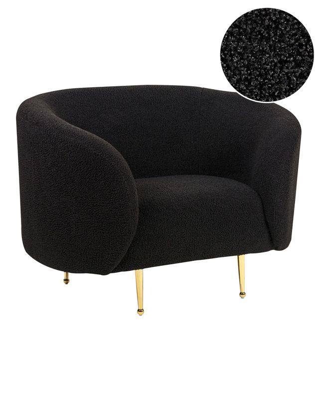Fotel Loen Boucle Czarny 1 szt.