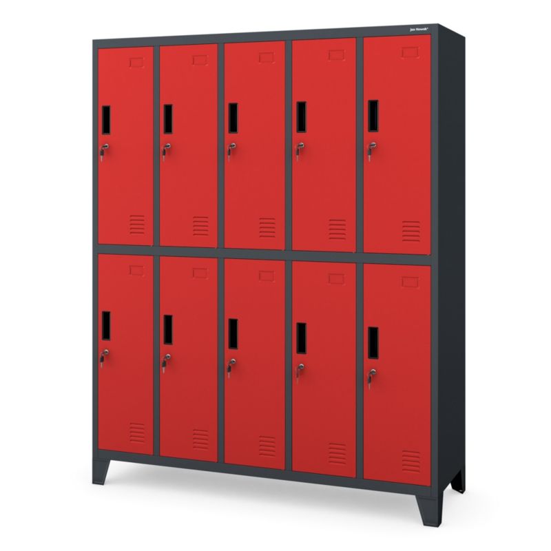 Szafa metalowa BHP socjalna Jan Nowak Bartek 172x136x45 cm antracytowo-czerwona 1 szt