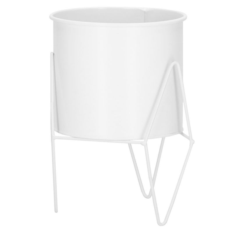 Stojący kwietnik Springos 22 cm stojak z doniczką na kwiaty nowoczesny loft biały mat 1 szt.